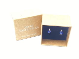 pendientes oro 18k con piedra con circonita