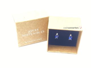 pendientes oro 18k con piedra con circonita