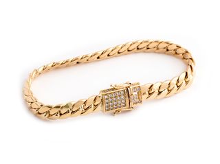 pulsera oro 18k con piedra con circonita