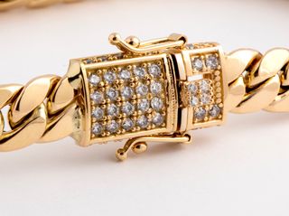 pulsera oro 18k con piedra con circonita