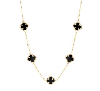 collar oro 18k con piedra con circonita 40cm