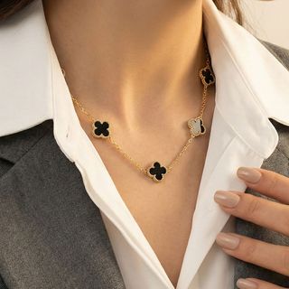 collar oro 18k con piedra con circonita 40cm