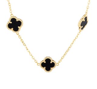 collar oro 18k con piedra con circonita 40cm