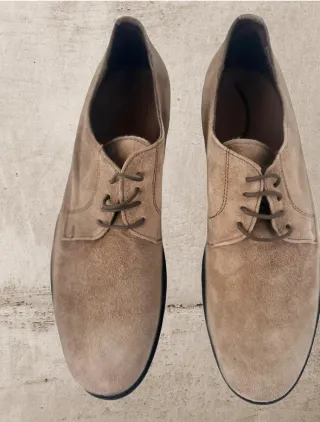 Derby in Camoscio Beige - Tg 44 - Nuovi