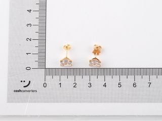 pendientes oro 18k con piedra con circonita
