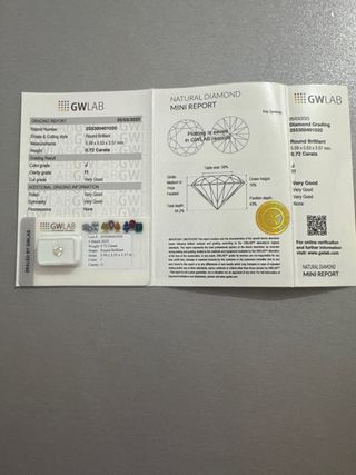 Diamante Natural 0.72 ct Certificado
