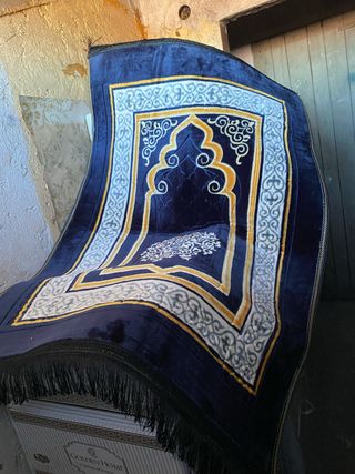 Azul alfombra de oración Grueso y acolchado nuevo