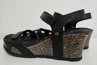 Sandalias cuña Panama Jack negras T40 (nuevas)