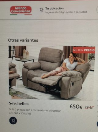 Divano elettrico a 2 posti modello Seychelles
