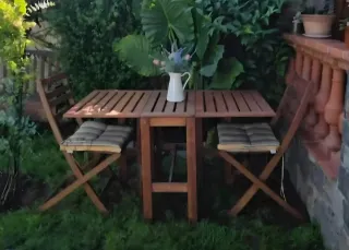 Mesa y sillas plegables jardín Impermeable