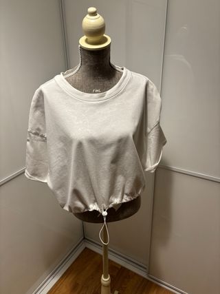 Camiseta crop Bershka blanca talla única
