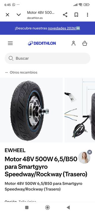 Rueda motor patinete Smartgyro Speedway NUEVA