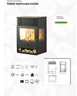 Estufa de leña Ventilada  Nueva estrenar BAR1004