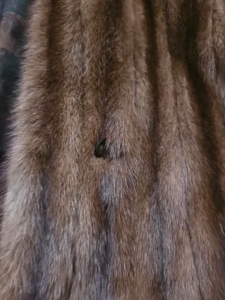 Abrigo largo de piel marrón