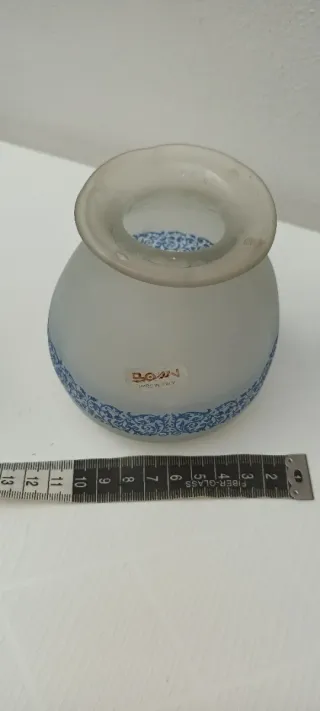 Set 3 Vasi Vetro Scavo Blu e Bianco