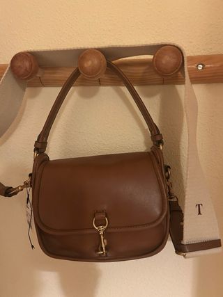 Bolso Zara Marrón Nuevo Letra T