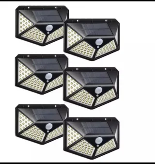 6x Faretti Solari LED 100 con Sensore Movimento