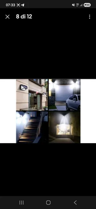 6x Faretti Solari LED 100 con Sensore Movimento