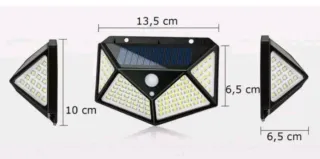 6x Faretti Solari LED 100 con Sensore Movimento