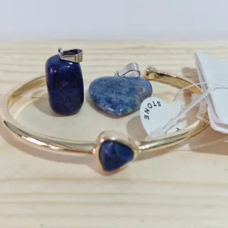 Conjunto pulsera y colgantes piedra natural