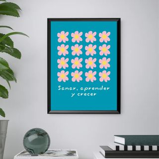 Stampa floreale motivazionale quadro 40x30cm