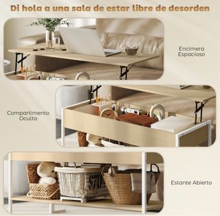 Mesa elevable madera y metal