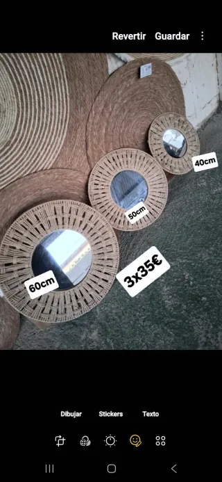 Specchi rotondi decorativi 3 pz.