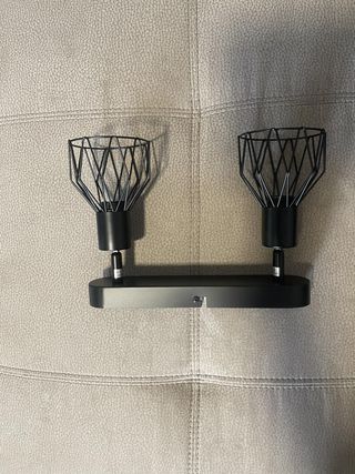 Plafoniera 2 luci E14 metallo nero