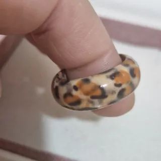 Anillo madera animal print