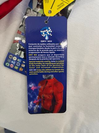 Camiseta deportiva Joma roja y blanca sin usar