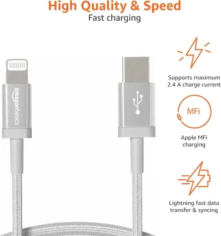 Amazon Basics Cable USB-A a Lightning de nailon