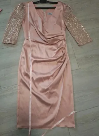 Abito elegante oro/rosa con paillettes