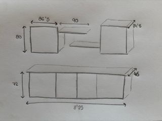 Mueble de salón de madera maciza