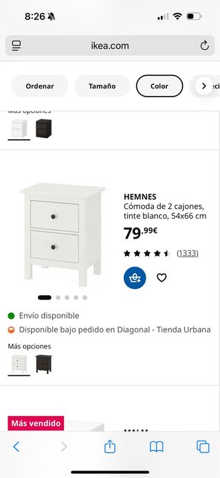 Mesita de noche HEMNES IKEA (2 unidades)