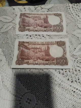 2 Billetes 100 Pesetas Banco de España 1970