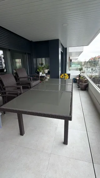 Mesa y 8 Sillas Ratán Exterior