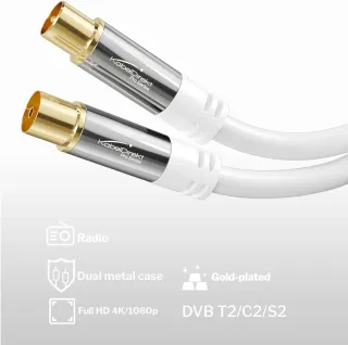 KabelDirekt – Cable Antena TV 4K, Cable Coaxial – 0,5m