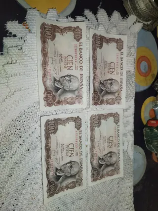 4 Billetes 100 Pesetas Banco de España 1970