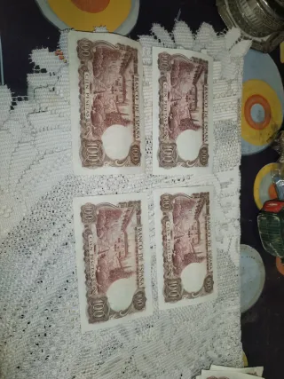 4 Billetes 100 Pesetas Banco de España 1970