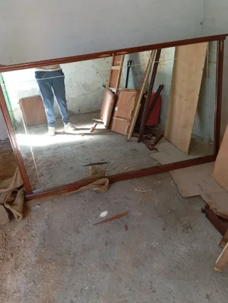 Espejo de salón madera y cristal