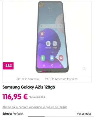 Samsung Galaxy A21s 4GB 128GB Dual SIM Libre A+