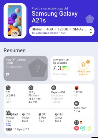 Samsung Galaxy A21s 4GB 128GB Dual SIM Libre A+