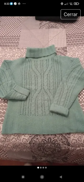 Jersey cuello alto verde agua