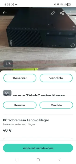 PC Sobremesa Lenovo Negro