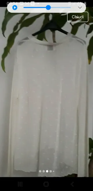 Maglia bianca leggera a pois