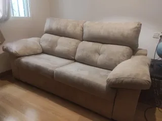 Sofá Cama Beige y Sillón Relax