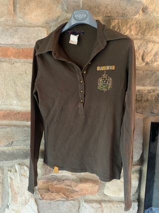 T-shirt donna manica lunga verde oliva