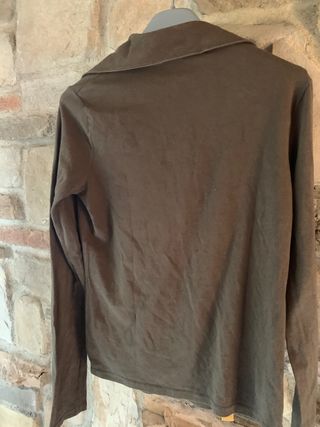 T-shirt donna manica lunga verde oliva