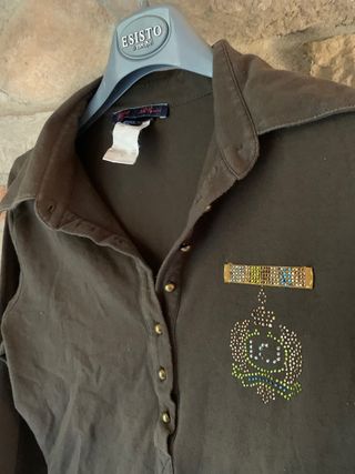 T-shirt donna manica lunga verde oliva