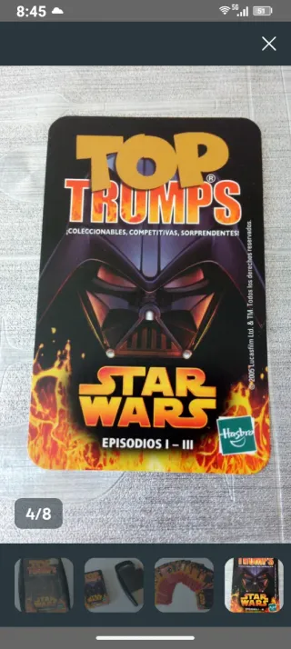 Baraja Cartas Star Wars Episodios I-III Top Trumps